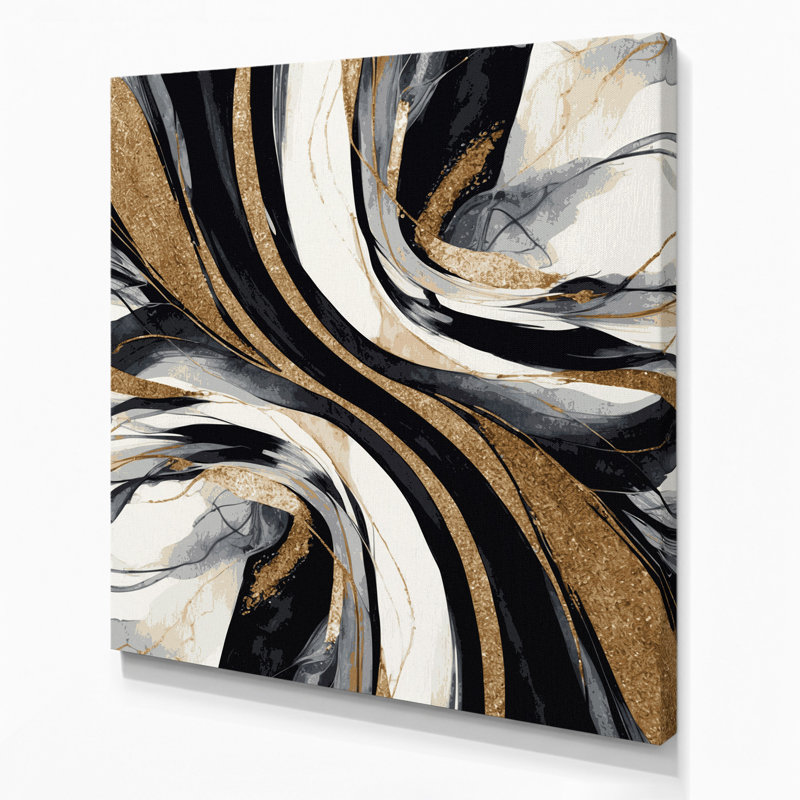 Abstrait aquarelle 26, art mural sur toile grise, H 16 po x l 16 po
