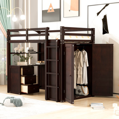 Frantell Twin Loft Bed with Built-in-Desk by Harriet Bee by Harriet Bee