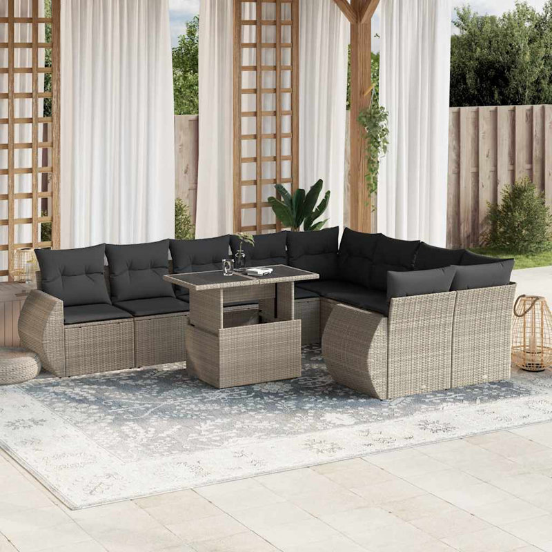 Vidaxl Garden Sofa Set Light Grey, Anthracite, Light Gray