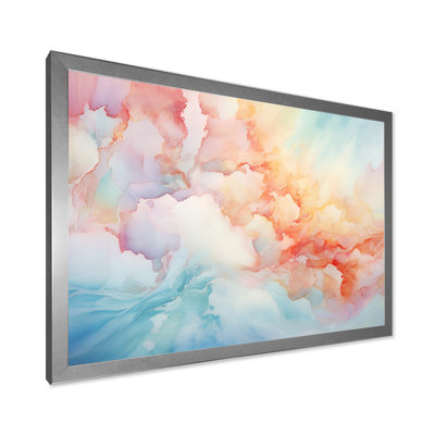 Nuage, lever de soleil, encre alcool, paysage - nuages, décoration murale
