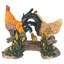 Statue de poulets pontant le perchoir