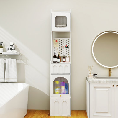 Narrow Tall Storage Floor Cabinet (70.87" H) - White Storage Unit With 1 Door And 2 Drawers For Bathroom, Kitchen, Living Room, Entryway | Gift Idea