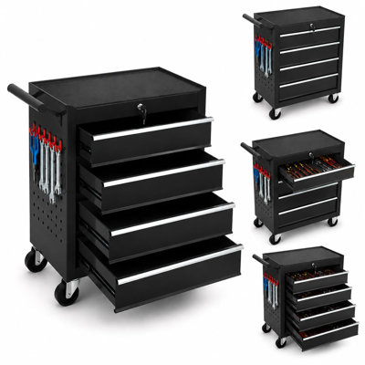 24 in Rolling Tool Chest with Wheels, 4-Drawer Tool Box Storage Cabinet - Locking Drawers, Drawer Liners, Mobile Tool Cart for Garage Workshop