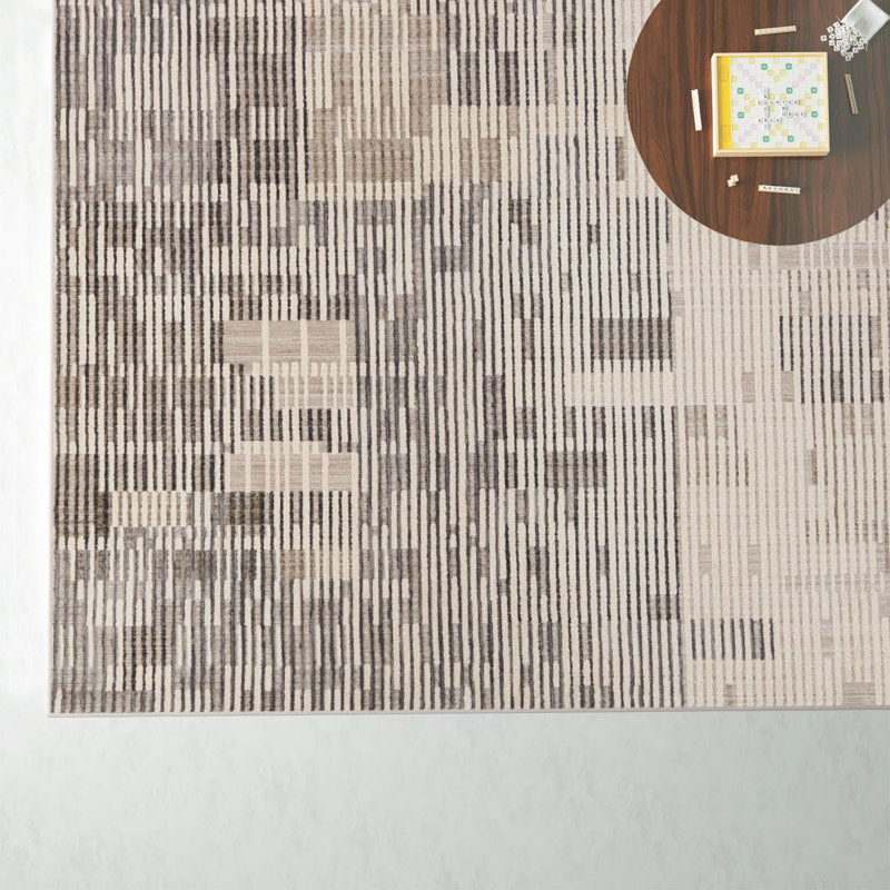 Erwin Area Rug in Gray/Cream/Taupe, Rectangle 10'6" x 14'