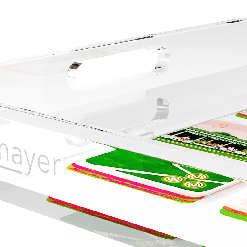 Mahjong Acrylic Decorative Tray, 12"W x 12"D x 2"H