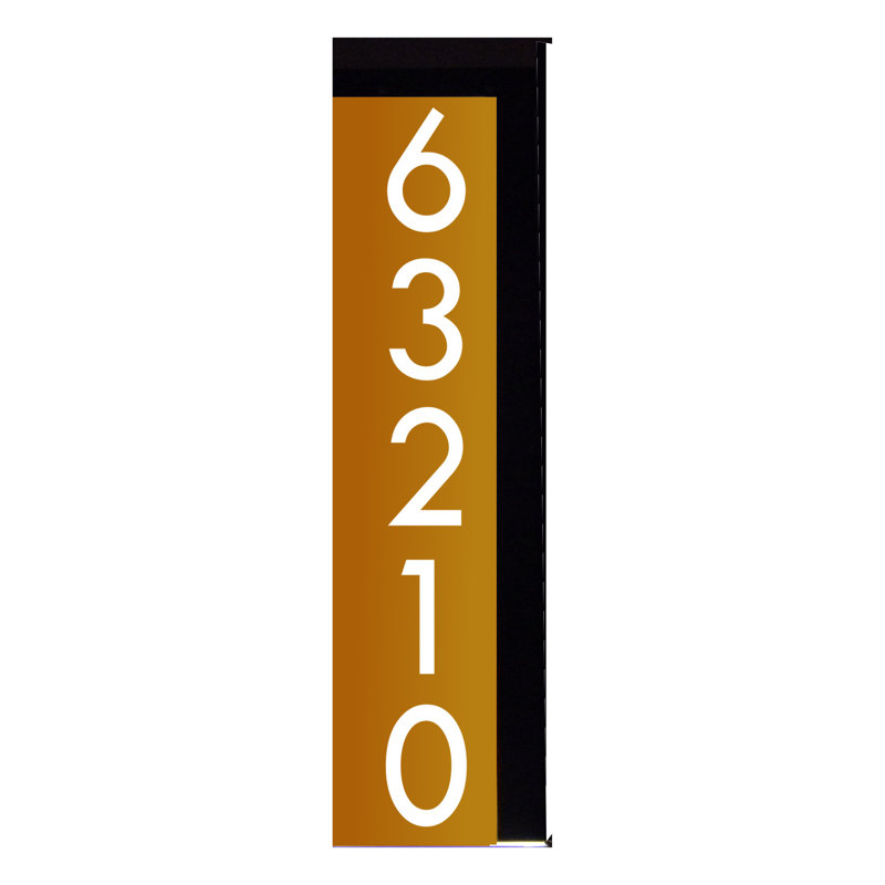 Enseigne d’adresse verticale à del avec panneau solaire, Oui, Orange brûlé
