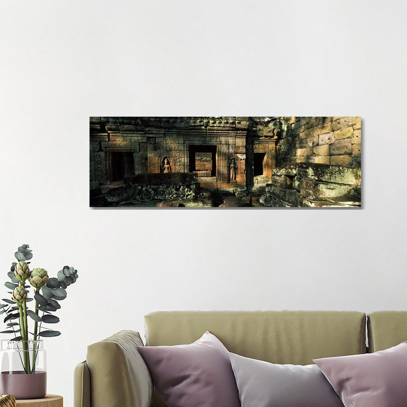 Ruins Of A Temple, Preah Khan, Angkor, Cambodia - Wrapped Canvas Panoramic Print, 121.92 cm H x 40.64 cm W x 1.91 cm D