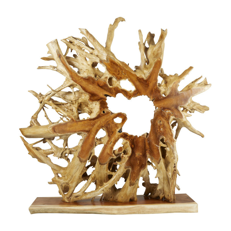 Sculpture de sol, H 81,5 po x l 82,5 po x P 15,5 po, Brun clair