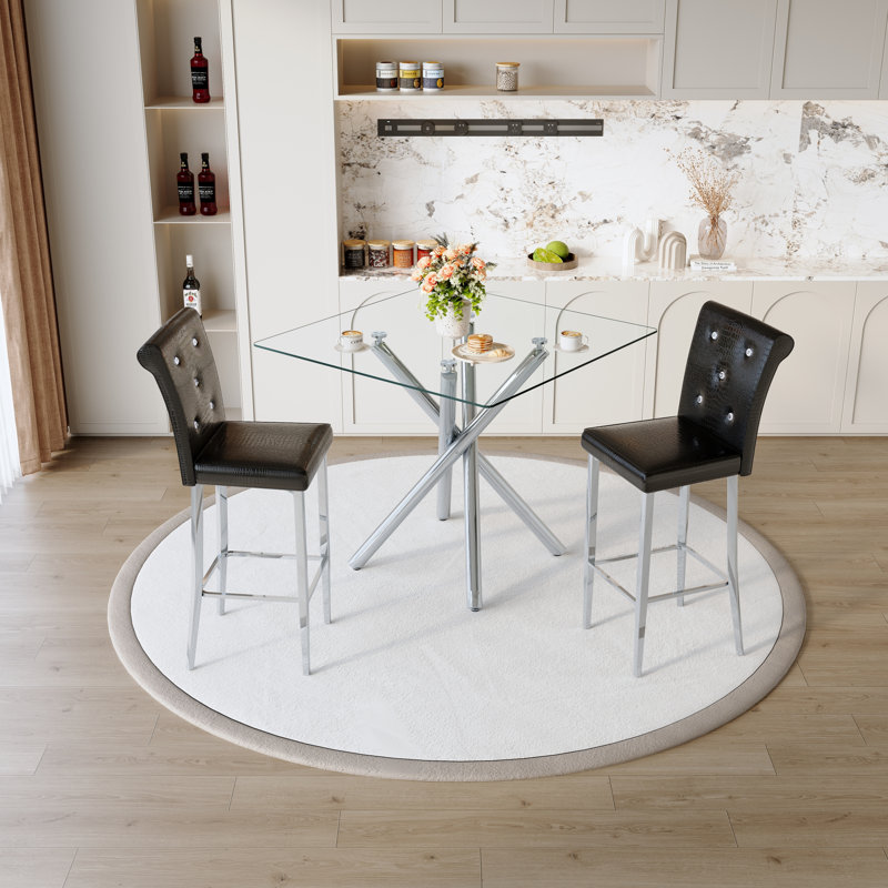 Ensembles de bar de patio modernes avec métal et verre, design contemporain pour la maison