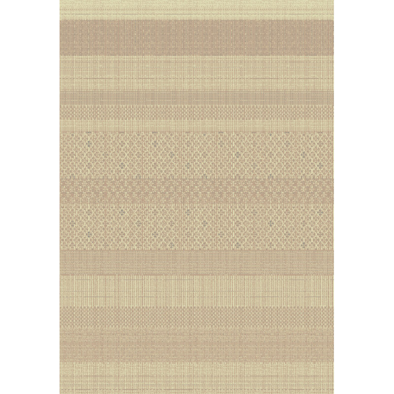 Tapis de surface crème rayée Pascual, Rectangle 6 pi 7 po x 9 pi 6 po