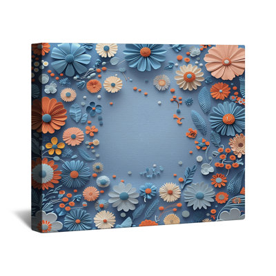 Paper Flowers Canvas Gallery Wrap - Floral Wall Decor in Many Sizes