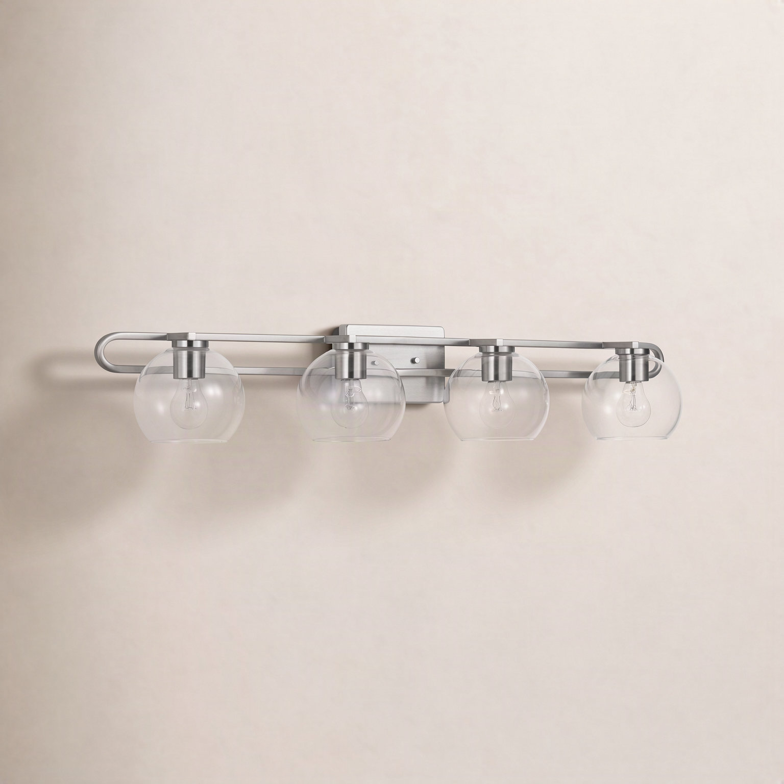 Eveline Dimmable Vanity Light, 7.63"H x 40"W x 8.38"D, Brushed Nickel, 4