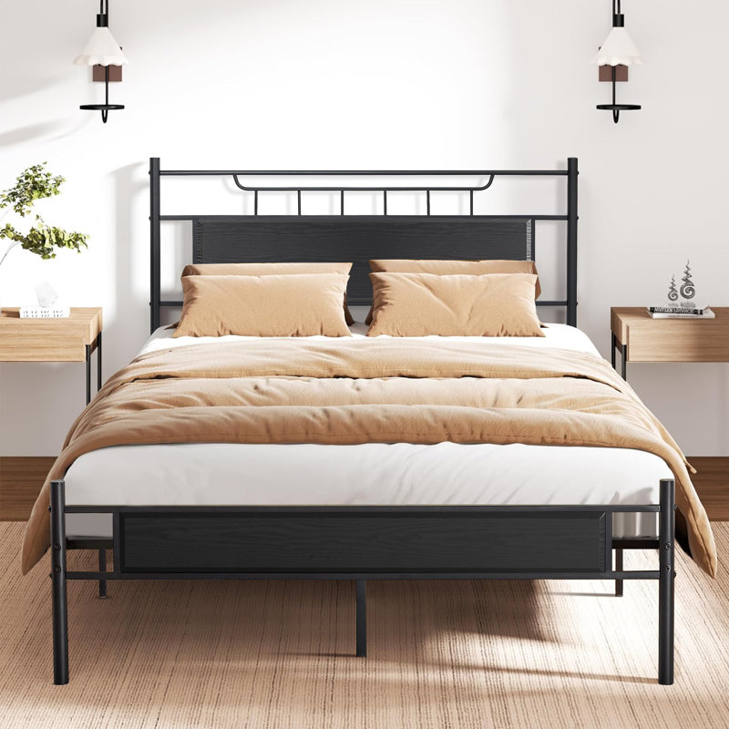 Twin Bed Frame, Double (4'6), Black