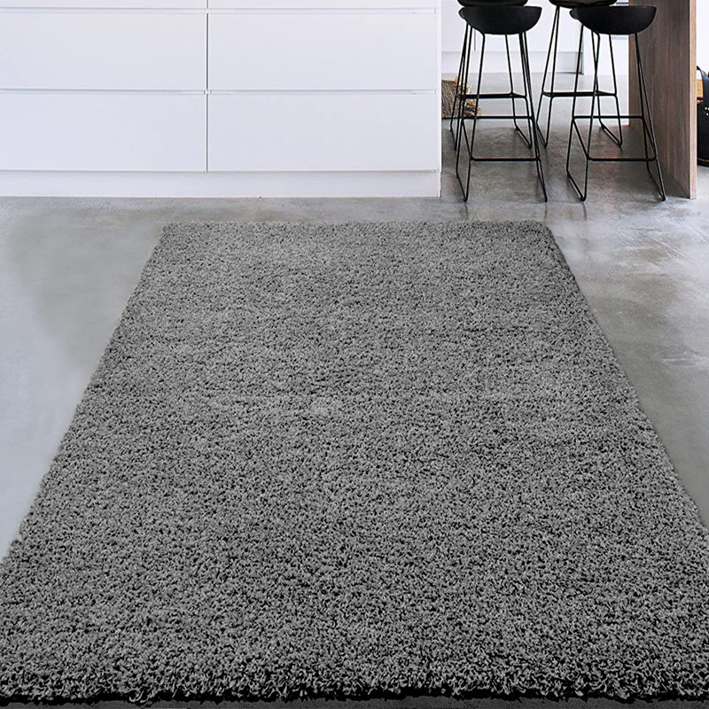 Kailum Solid Colour Shag Area Rug, Rectangle 120 x 170cm