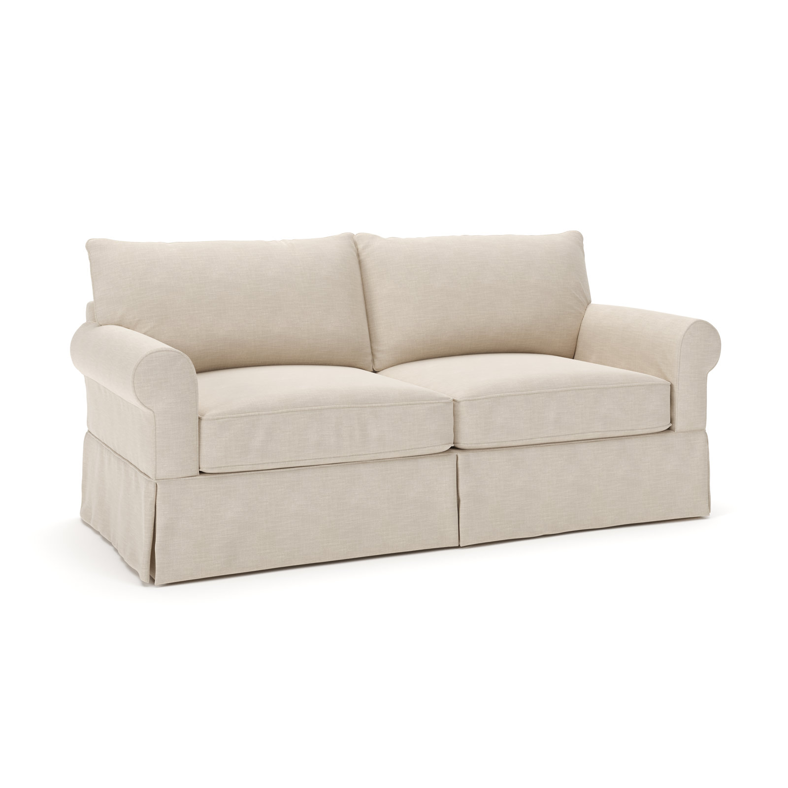 Amari 83" Cotton Sofa, Conversation Ivory Basketweave