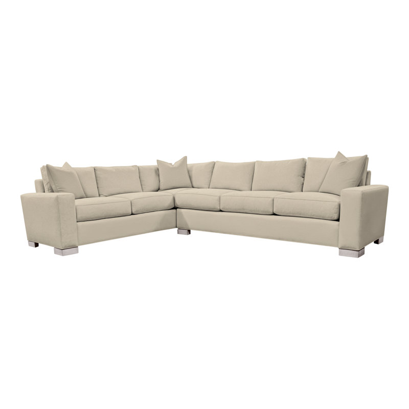 Canapé modulaire 2 pièces American Bungalow Claremont, Mélange de lin Tuck, Gris colombe
