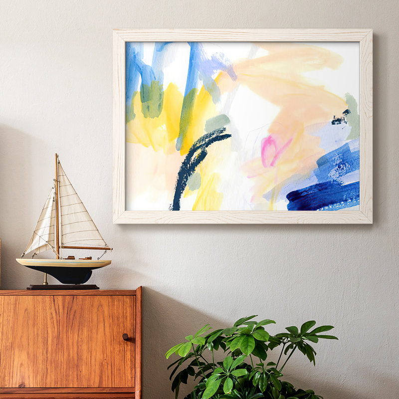 Candy Swipe I- Rustic Framed Gallery Wrapped Canvas, White, 18" H x 26" W