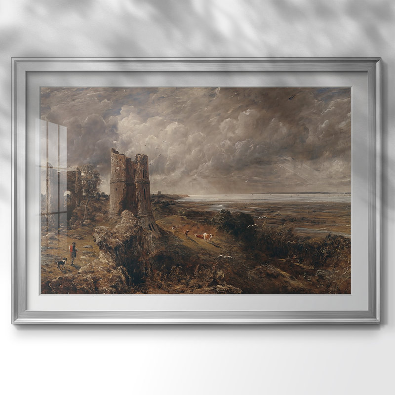 Hadleigh Castle-John Constable-Framed Print with Mat and glass-1829, Silver, 30x.5x42.5, Framed Print