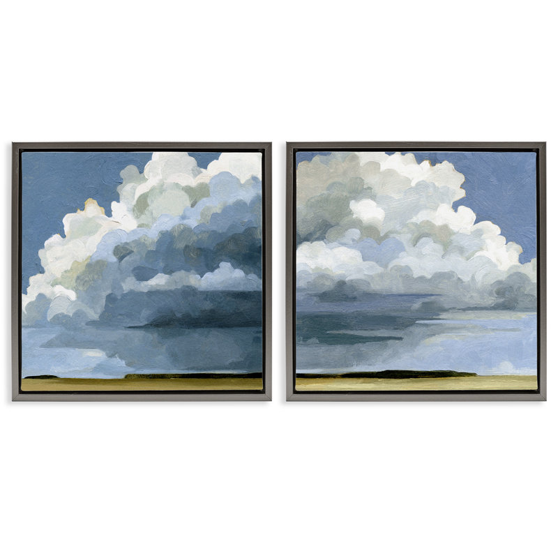 «Sublime Outdoor Weather Landscape», ensemble de 2 toiles flottantes encadrées par Emma Caroline, Cadre flottant gris lustré