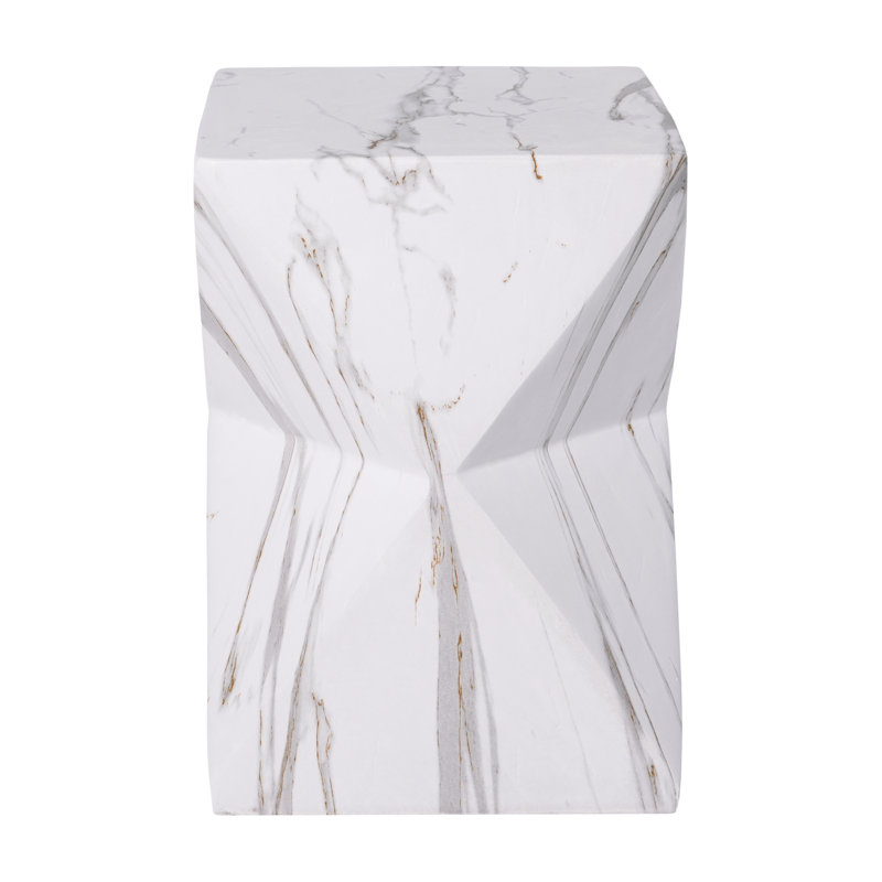 Table d'appoint H 18,5 po MGO, White/Brown