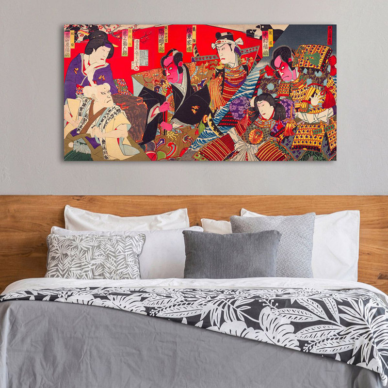 Kumagaya Camp Ground by Toyohara Kunichika - No Frame Painting on Canvas, 50cm H x 100cm W x 4cm D