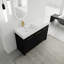 Meuble-lavabo autoportant de 48 po avec lavabo en résine et porte à fermeture douce