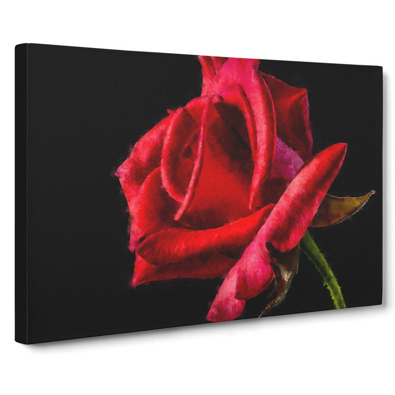 Red Rose Flower Vol.4 - Wrapped Canvas, 35cm H x 50cm W x 3cm D
