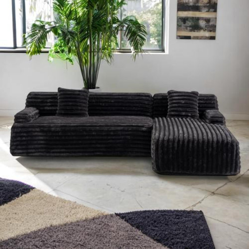 Canapé modulaire Boneless Polyvalent, Noir, noir, noir, noir