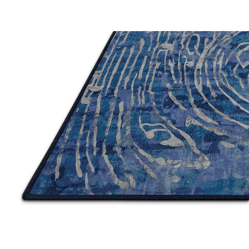Machine Washable Gray Area Rug, Rectangle 3' x 5'