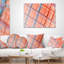 Motif de grille rouge fractal - coussin imprimé abstrait-30628531-30628527