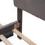 Lit plateforme tapissier avec 2 tiroirs et 1 lit gigogne simple TG, tissu de lin, grand-656557239