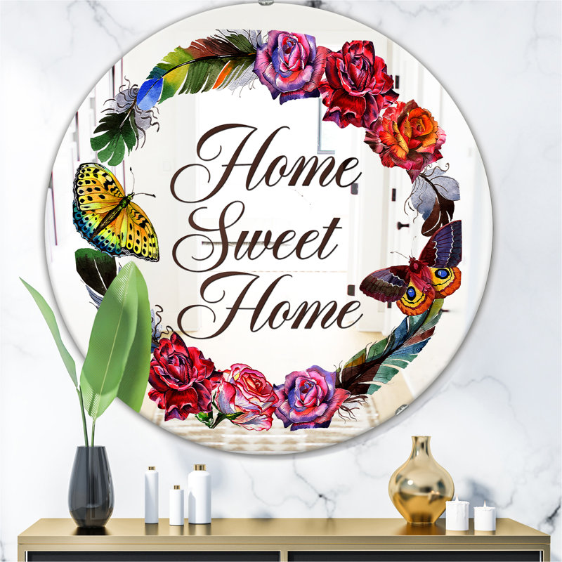 Miroir d'appoint mural Home Sweet Home, H 23,6 po x l 23,6 po