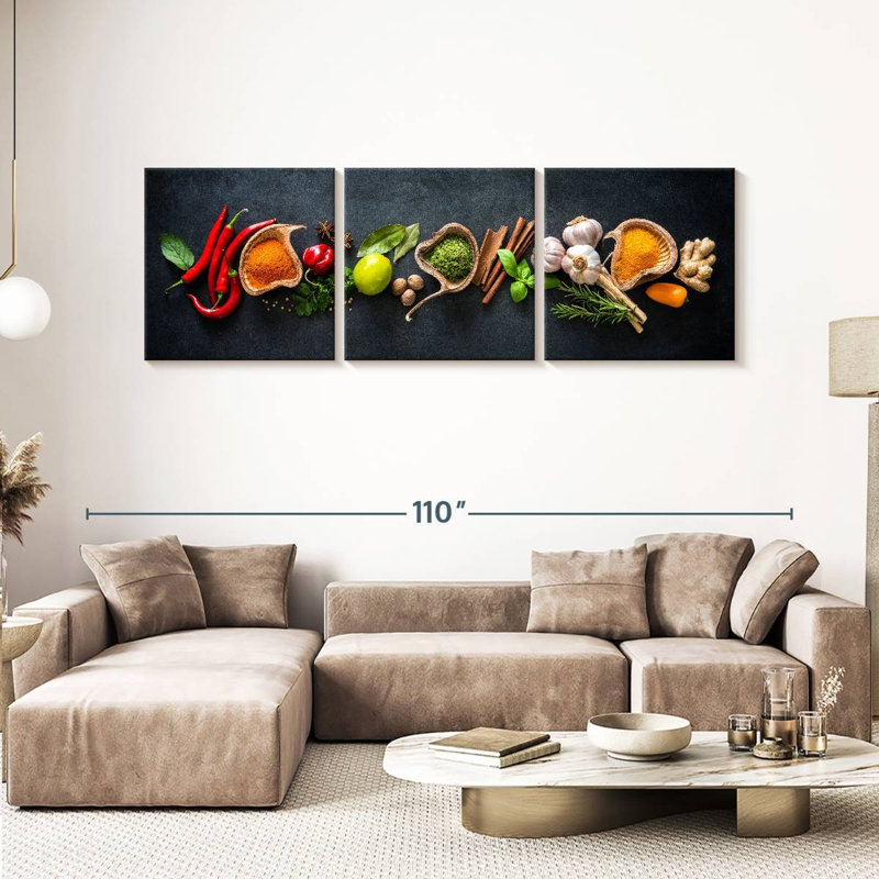 Épices pour la cuisson 3 pièces, H 30 po x l 92 po x P 1,25 po