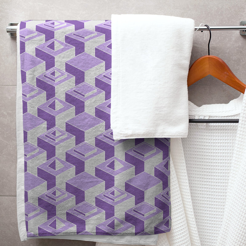 Jordao Bath Towel, Dark Purple/Light Gray