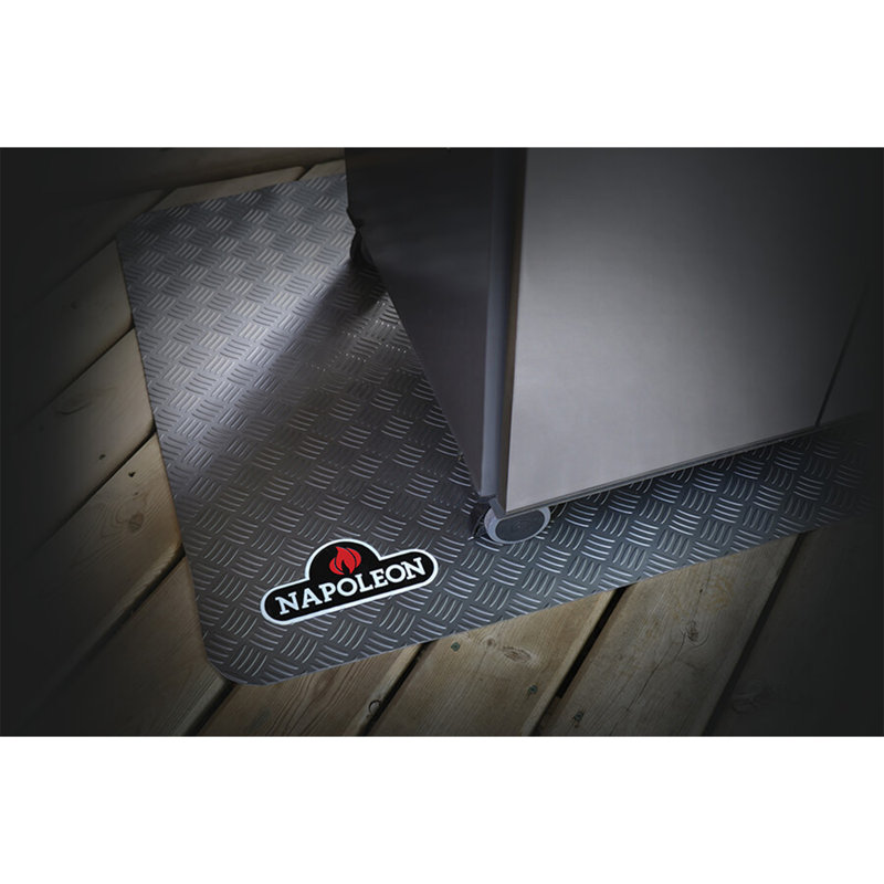 Gray Non-Slip Diamond Plate Grill Mat 32" x 47"