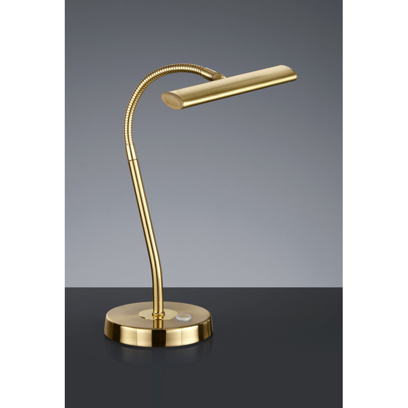 Azaz Adjustable Metal Bankers Lamp, Brass Matt