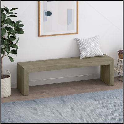 Banc de salle à manger en bois d'acacia, gris et taupe