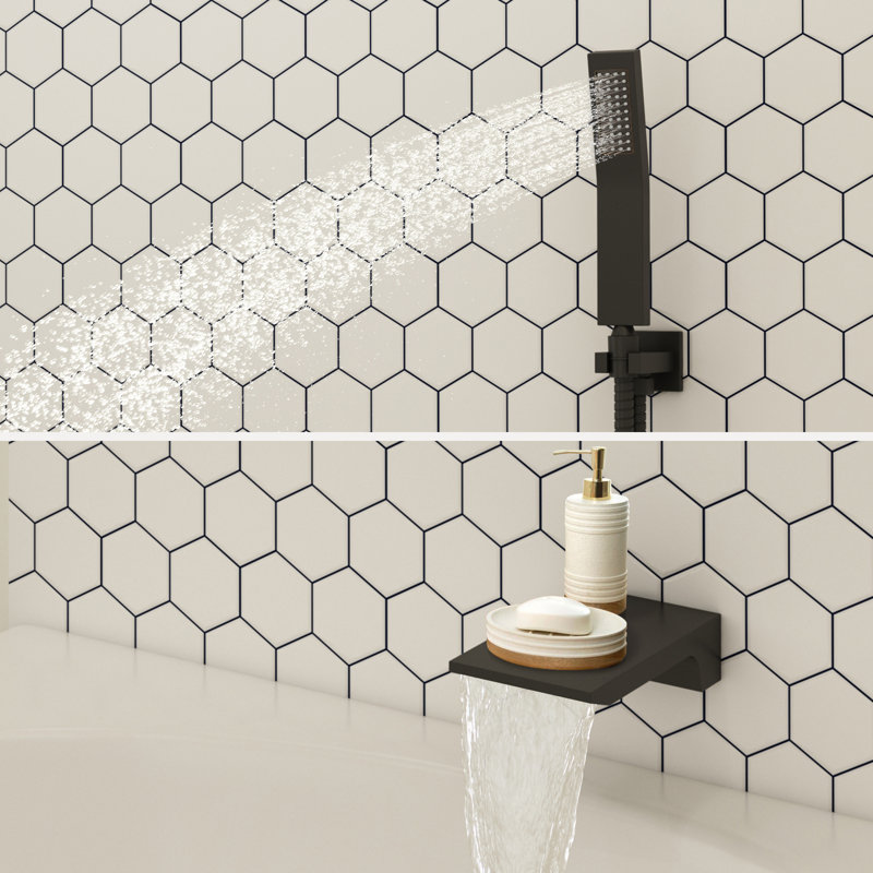 Large Nickel Multi-Head Rain Shower System with Handheld