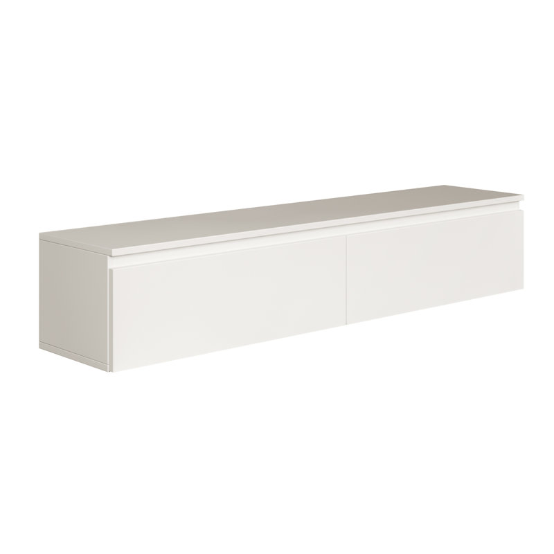 Syvanna Wall-Mounted TV Cabinet, 28.4cm H x 150cm L x 31.8cm W, White