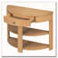 Console cannelée demi-lune avec tiroir et tablettes-600970651