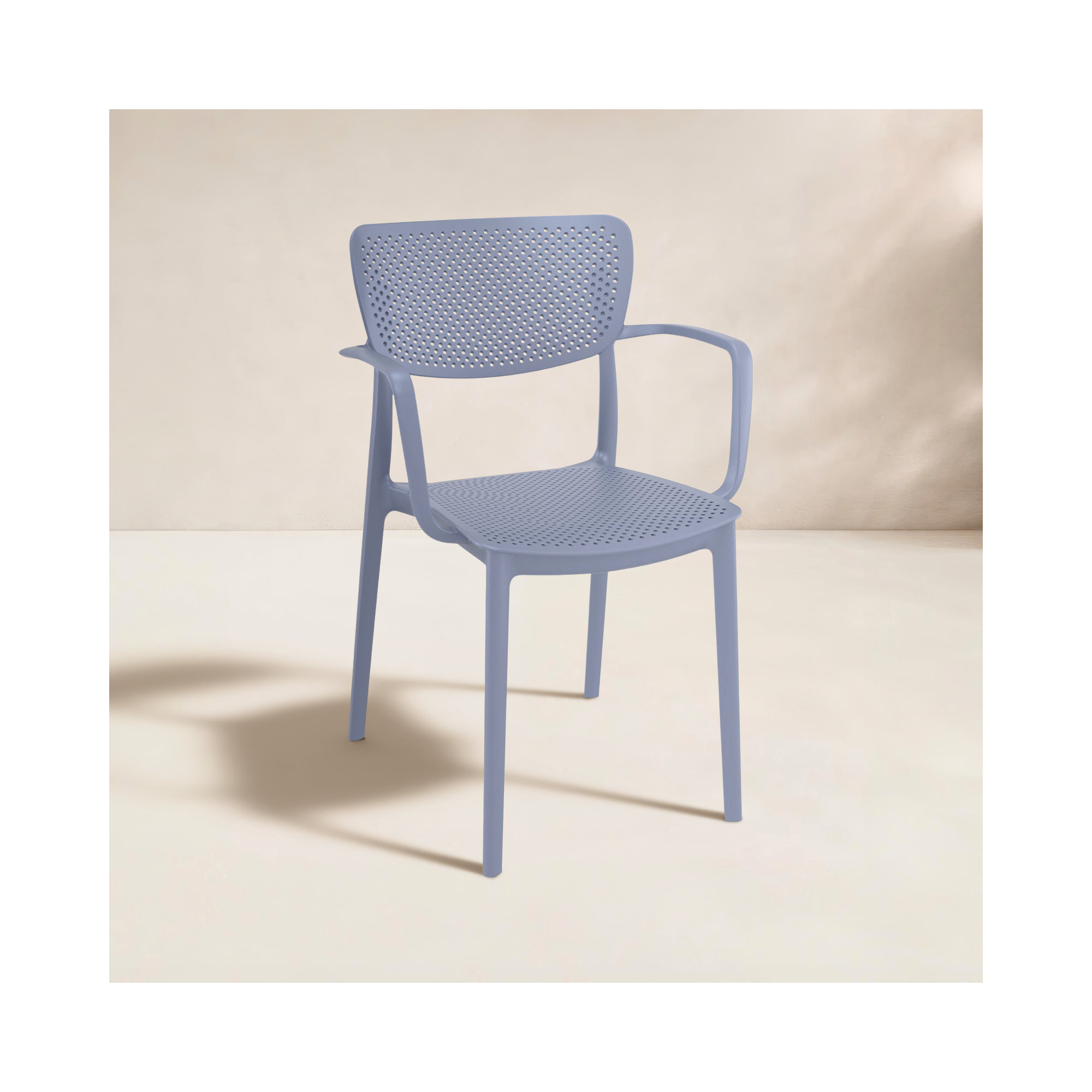 Farrah Stacking Patio Dining Armchair, Dark Gray