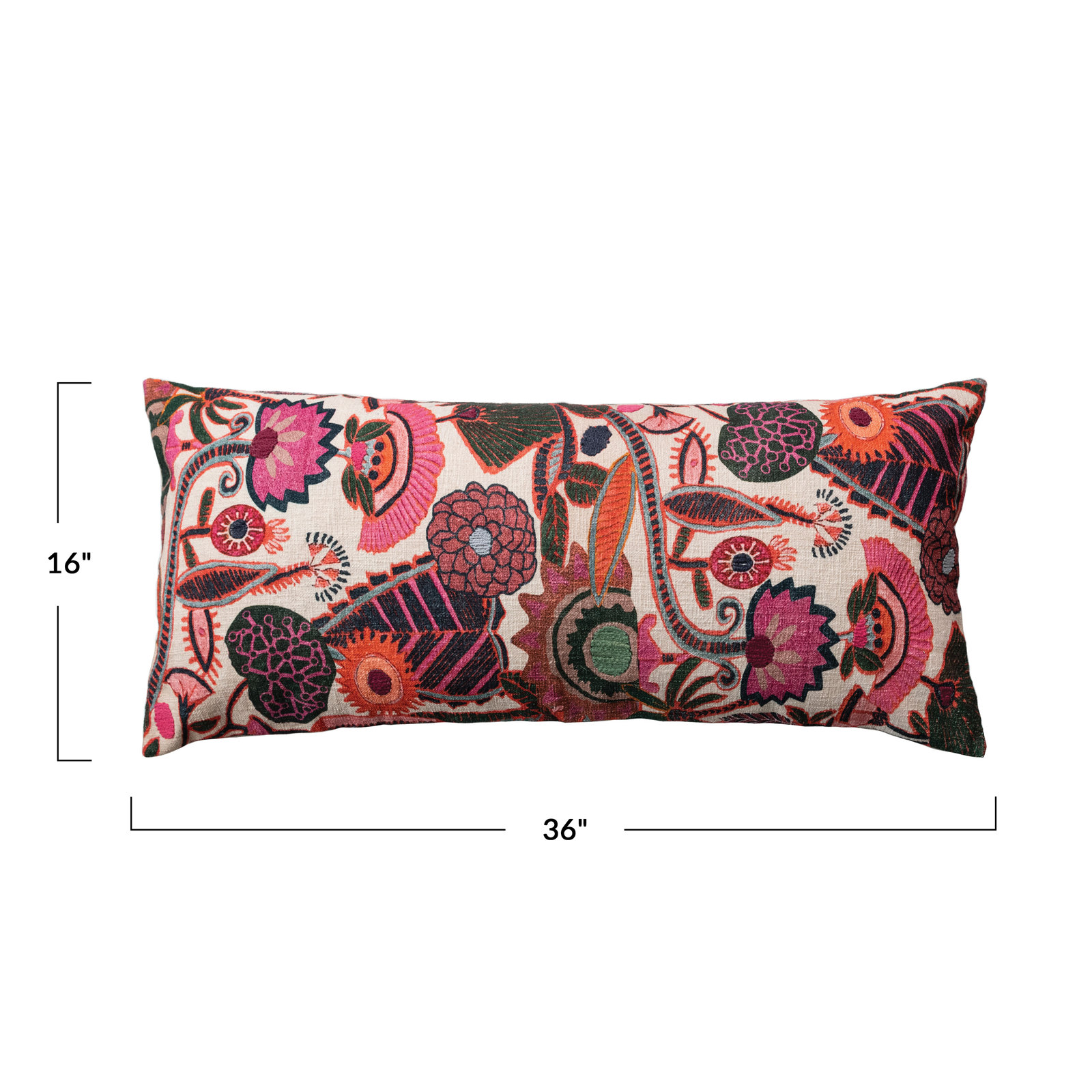 Emmer Floral Cotton Lumbar Throw Pillow