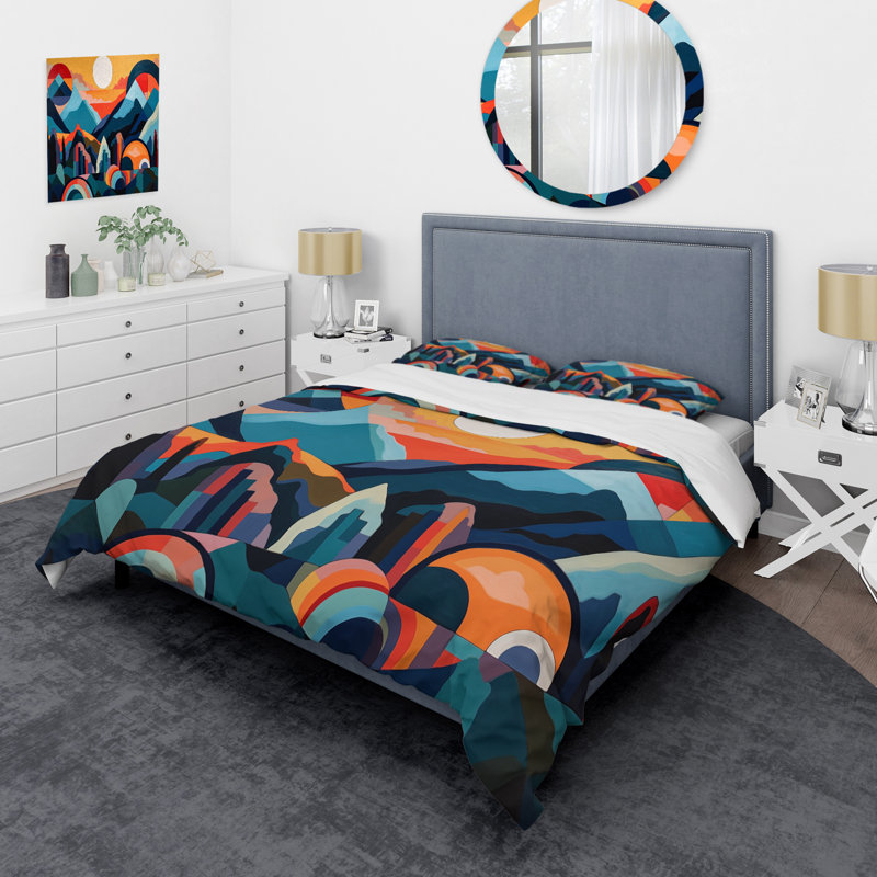 Ensemble de housse de couette en microfibre / polyester Mid Century Perspectives I Bedding