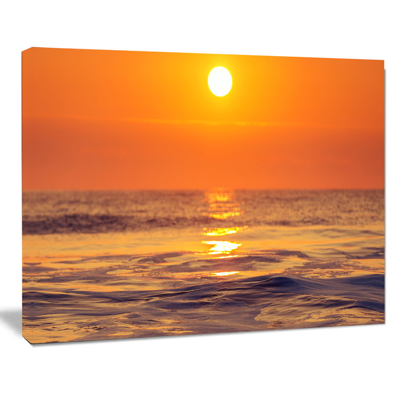 Reproduction de photo sur toile tendue, "orange scintillant et eau de mer", H 8 po x l 12 po x P 1 po