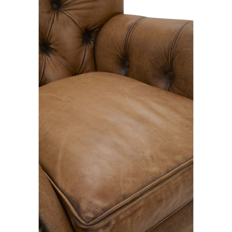 Fauteuil capitonné en cuir Somerset Chesterfield
