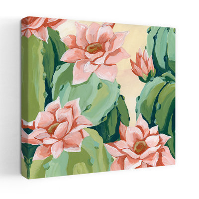 Fleurs du désert | Affiche murale abstraite et contemporaine représentant un paysage de cactus et de fleurs succulentes