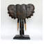 Statue de buste d'éléphant en bois en forme de buste sur socle Sculpture sculptée à la main Décoration artisanale faite à la main-2095055859