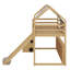 Lit mezzanine simple en bois avec tente-576023106