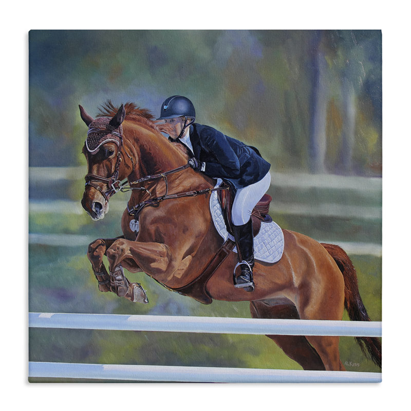 Art mural sur toile Jockey, H 36 po x l 36 po