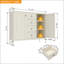 Buffet de rangement beige durable de 40,16 po avec 4 tiroirs et 2 portes, parfait pour les espaces de vie organisés